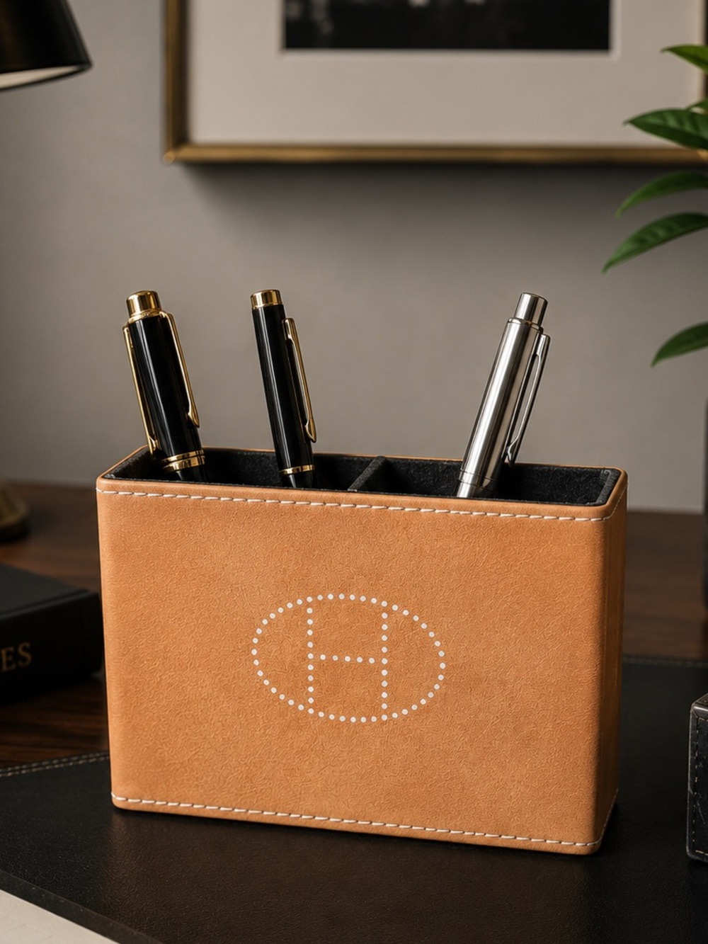 Hermes Leather Desk Pen Holder